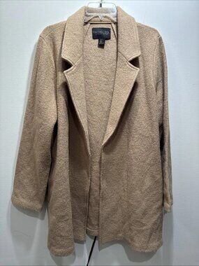 RACHEL ZOE boiled wool open front coat jacket in camel (S)